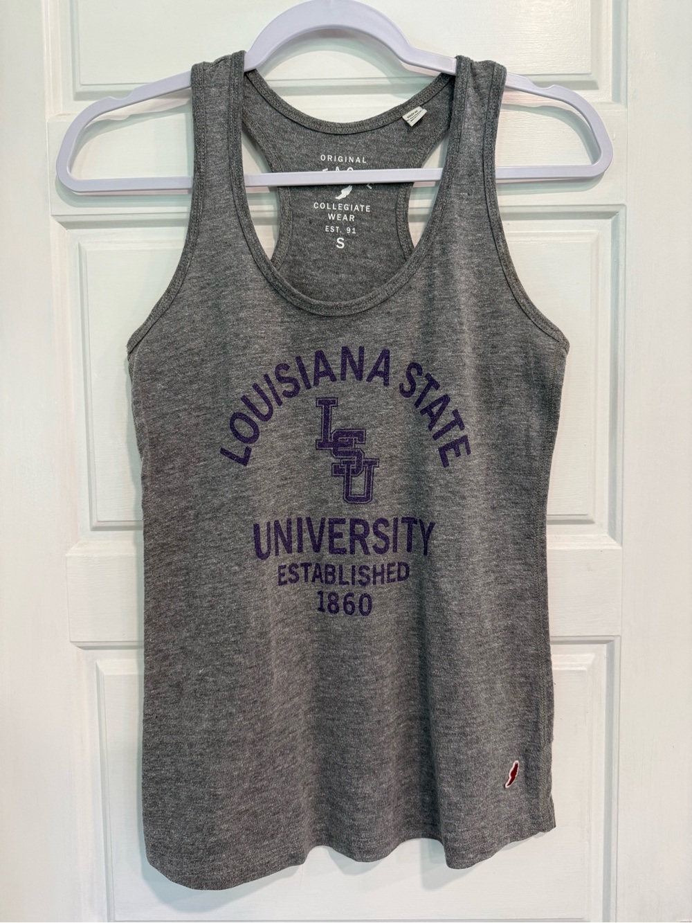 League LSU Tigers Racerback Tank Top Gray Purple Collegiate Women’s Small